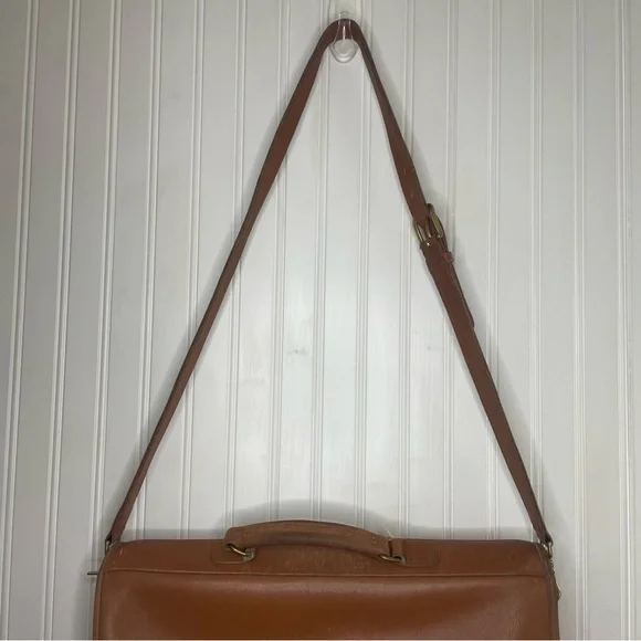 Vintage 90s COACH Tan Leather Briefcase Bag